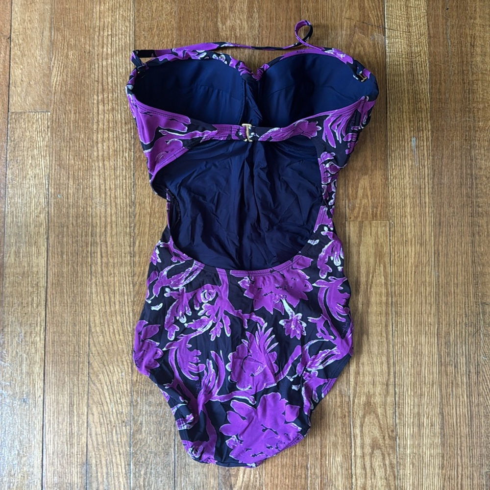 Tory Burch Purple Floral One Piece Swimsuit - Picture 2 of 3